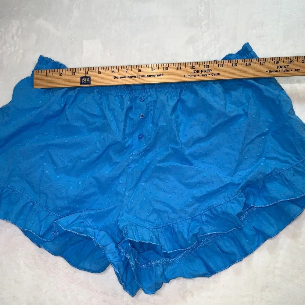 Colsie blue poplin cotton shorts pajamas only size XL new with‎ tags Swiss dot